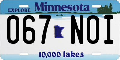 MN license plate 067NOI