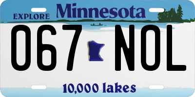 MN license plate 067NOL