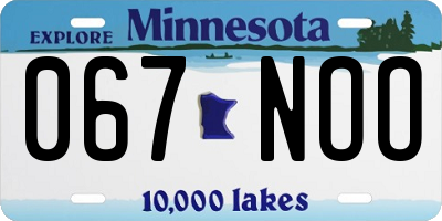 MN license plate 067NOO