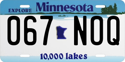 MN license plate 067NOQ