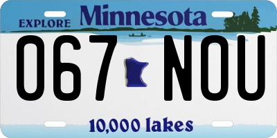 MN license plate 067NOU