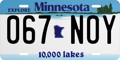 MN license plate 067NOY