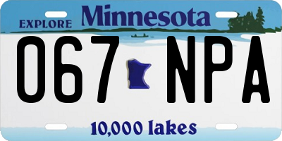 MN license plate 067NPA