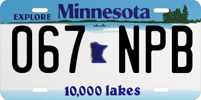 MN license plate 067NPB