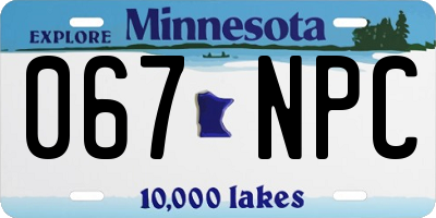 MN license plate 067NPC