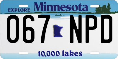 MN license plate 067NPD