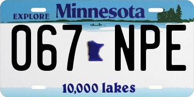 MN license plate 067NPE