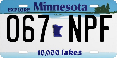 MN license plate 067NPF