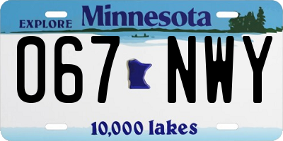 MN license plate 067NWY