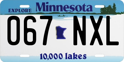 MN license plate 067NXL