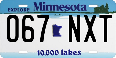 MN license plate 067NXT