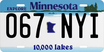 MN license plate 067NYI
