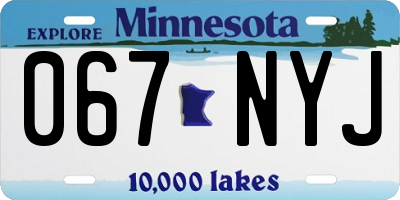 MN license plate 067NYJ