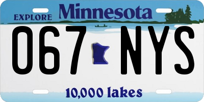MN license plate 067NYS