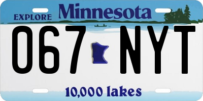 MN license plate 067NYT