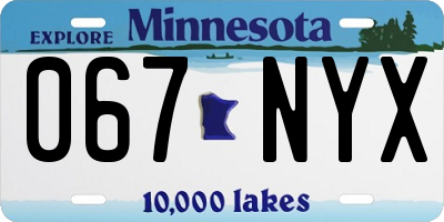 MN license plate 067NYX