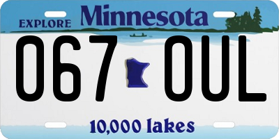 MN license plate 067OUL