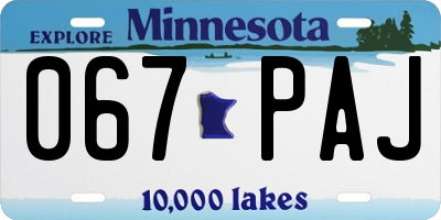 MN license plate 067PAJ