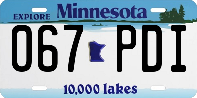 MN license plate 067PDI