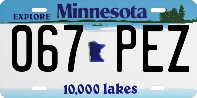 MN license plate 067PEZ