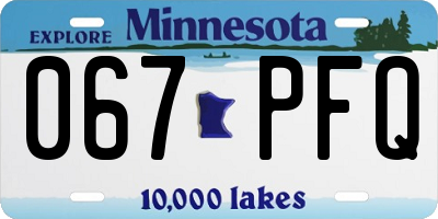 MN license plate 067PFQ