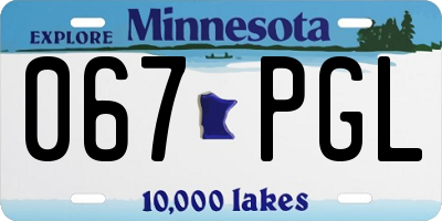 MN license plate 067PGL