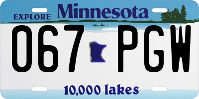 MN license plate 067PGW