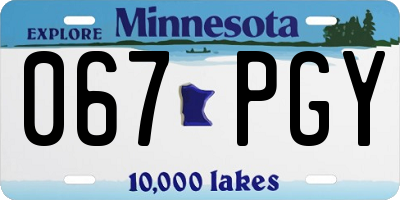MN license plate 067PGY