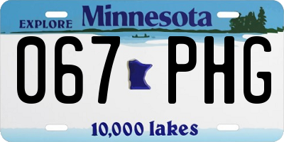 MN license plate 067PHG