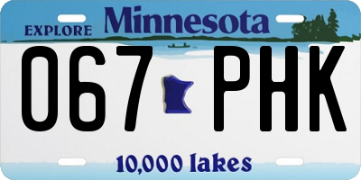 MN license plate 067PHK
