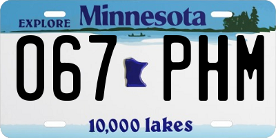 MN license plate 067PHM