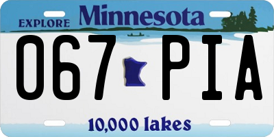 MN license plate 067PIA
