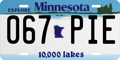 MN license plate 067PIE