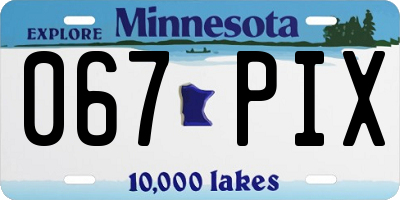 MN license plate 067PIX