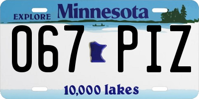 MN license plate 067PIZ