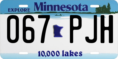 MN license plate 067PJH