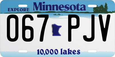 MN license plate 067PJV