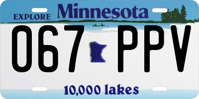 MN license plate 067PPV