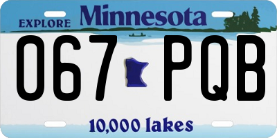 MN license plate 067PQB