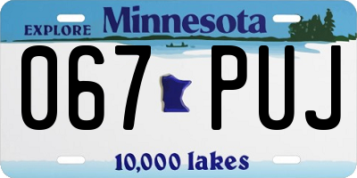 MN license plate 067PUJ