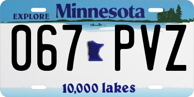 MN license plate 067PVZ