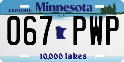 MN license plate 067PWP