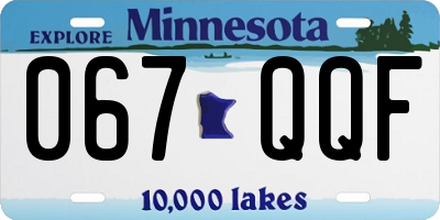 MN license plate 067QQF