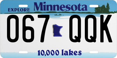 MN license plate 067QQK