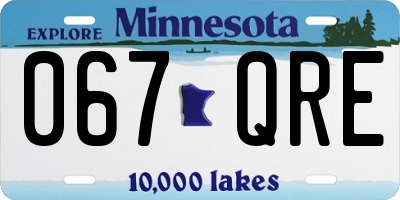 MN license plate 067QRE