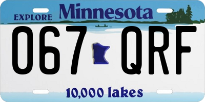MN license plate 067QRF