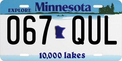 MN license plate 067QUL