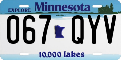 MN license plate 067QYV