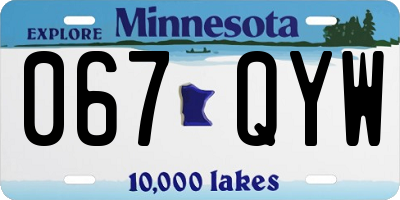 MN license plate 067QYW