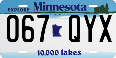MN license plate 067QYX